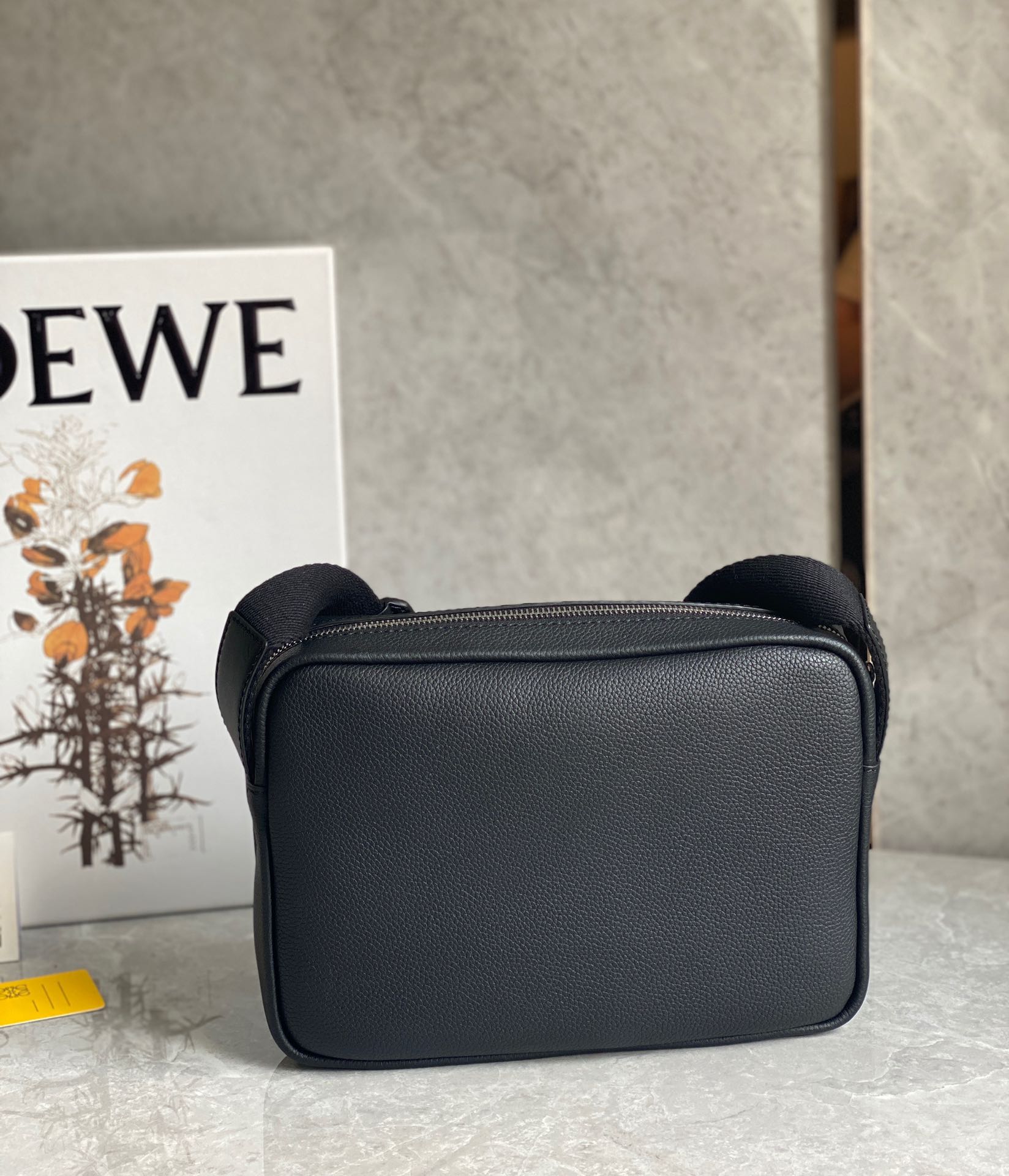 Loewe XS Military Messenger Bag in Soft Grained Calfskin Black